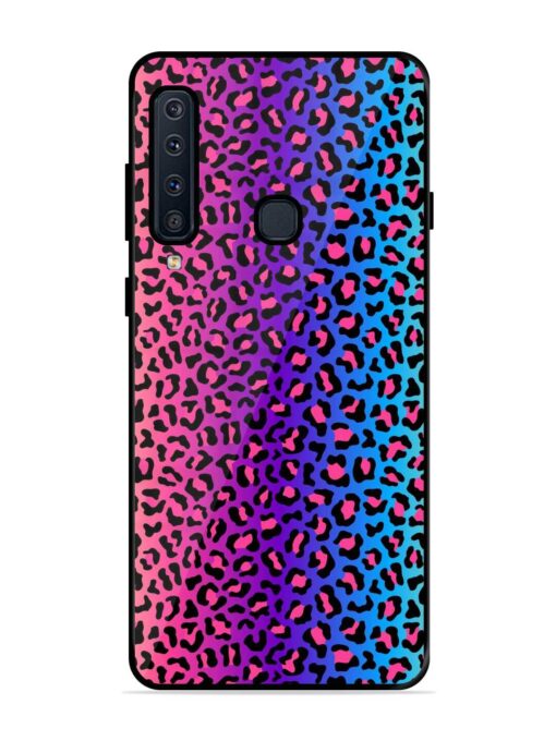 Colorful Leopard Seamless Glossy Metal Phone Cover for Samsung Galaxy A9 (2018)