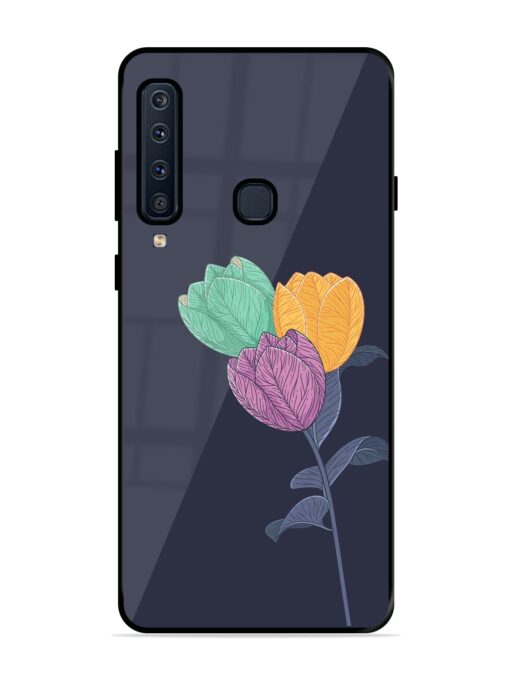 Flower Vector Glossy Metal Phone Cover for Samsung Galaxy A9 (2018) Zapvi