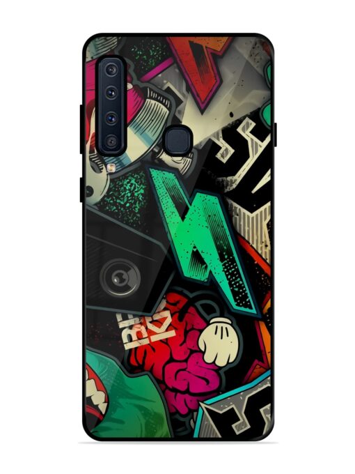 Graffiti Art Glossy Metal Phone Cover for Samsung Galaxy A9 (2018)