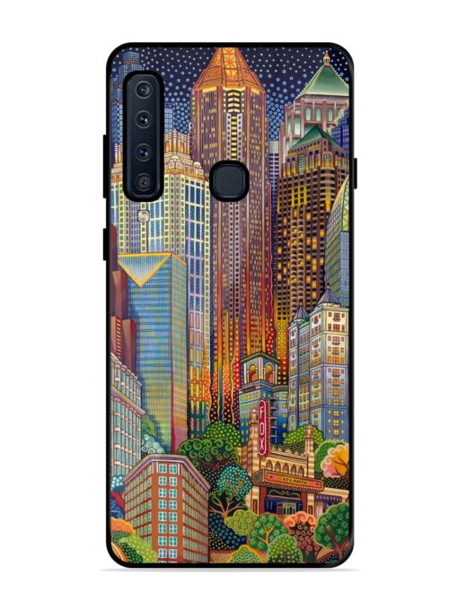 Cityscapes Art Glossy Metal Phone Cover for Samsung Galaxy A9 (2018) Zapvi