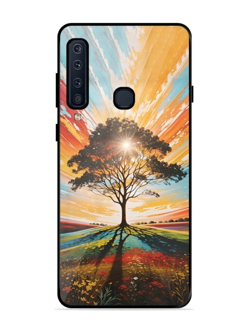 Abstract Tree Colorful Art Glossy Metal Phone Cover for Samsung Galaxy A9 (2018) Zapvi