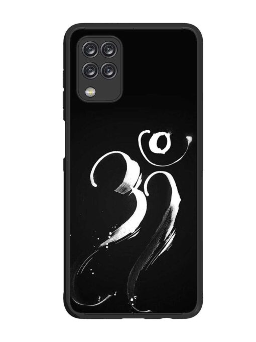 Om Logo Glossy Metal Phone Cover for Samsung Galaxy F12 Zapvi