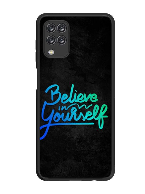 Believe In Yourself Glossy Metal Phone Cover for Samsung Galaxy F12