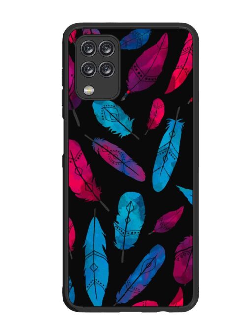 Feather Art Glossy Metal Phone Cover for Samsung Galaxy F12