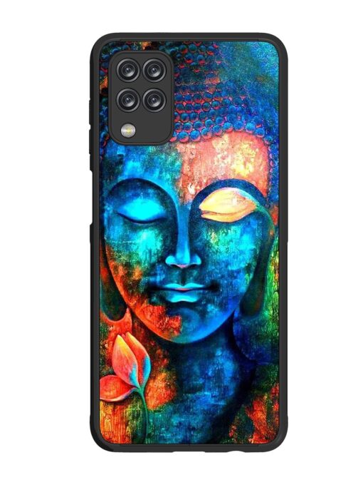 Buddha Painting Glossy Metal Phone Cover for Samsung Galaxy F12 Zapvi