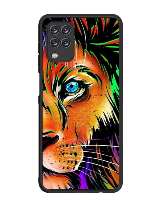 Colorful Lion Design Glossy Metal TPU Phone Cover for Samsung Galaxy F12 Zapvi