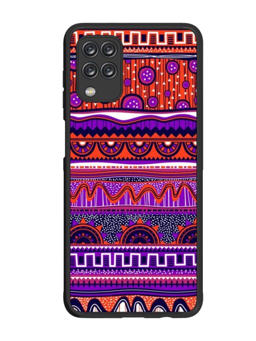 Ethnic Seamless Pattern Glossy Metal TPU Phone Cover for Samsung Galaxy F12