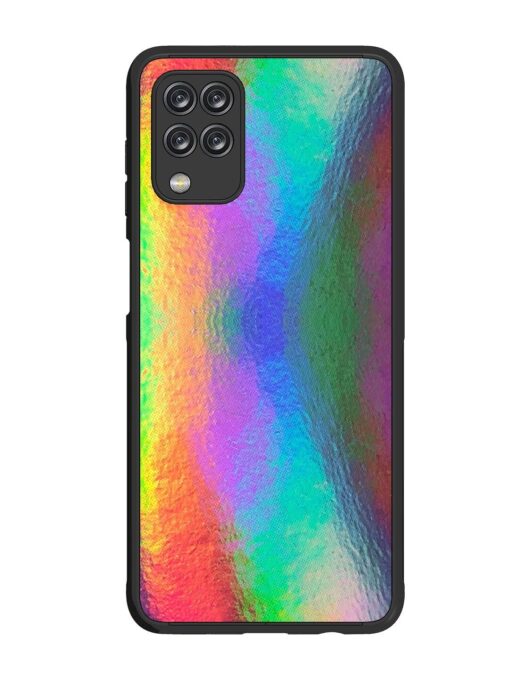 Colorful Holographic Background Glossy Metal TPU Phone Cover for Samsung Galaxy F12 Zapvi