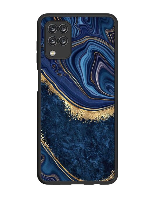 Abstract Background Blue Glossy Metal TPU Phone Cover for Samsung Galaxy F12 Zapvi