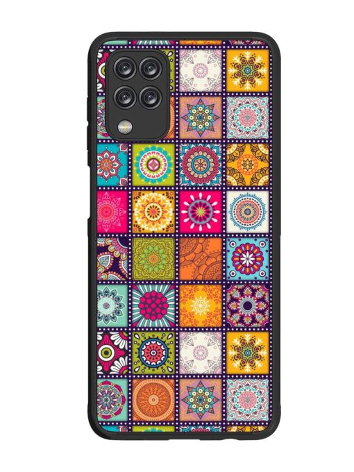 Seamless Pattern Vintage Glossy Metal Phone Cover for Samsung Galaxy F12 Zapvi