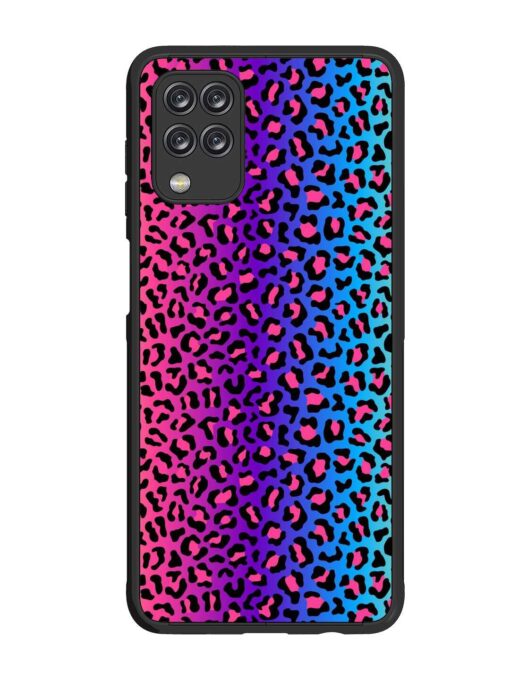 Colorful Leopard Seamless Glossy Metal Phone Cover for Samsung Galaxy F12