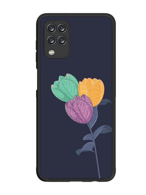 Flower Vector Glossy Metal Phone Cover for Samsung Galaxy F12