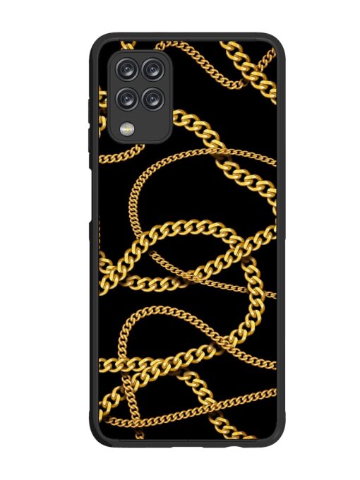 Decorative Golde Chain Glossy Metal Phone Cover for Samsung Galaxy F12