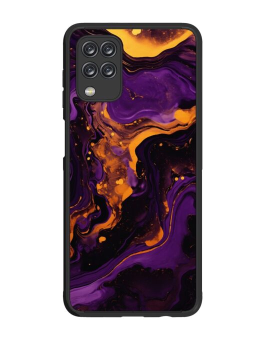 Painting Of A Purple Glossy Metal Phone Cover for Samsung Galaxy F12 Zapvi