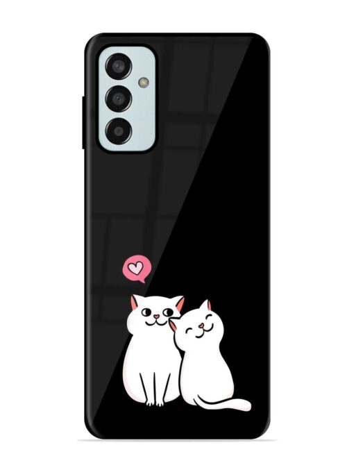 Cat Love Glossy Metal Phone Cover for Samsung Galaxy F13