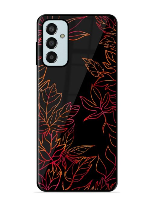 Red Floral Pattern Glossy Metal Phone Cover for Samsung Galaxy F13