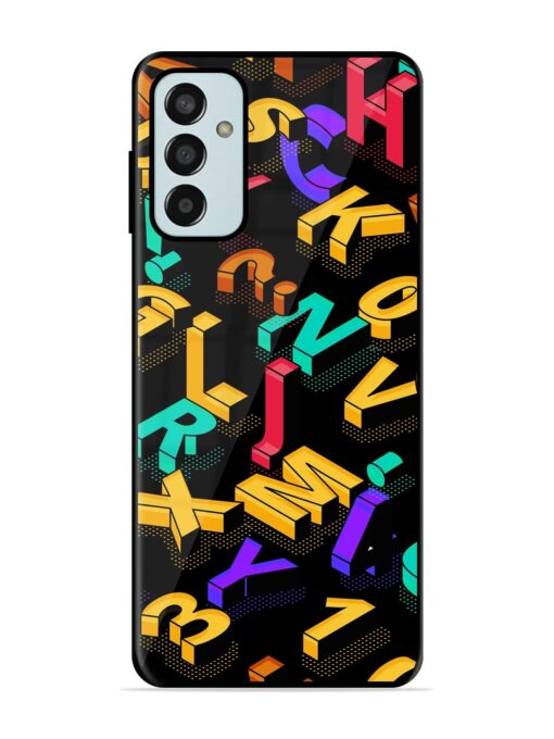 Seamless Pattern With Letters Glossy Metal Phone Cover for Samsung Galaxy F13