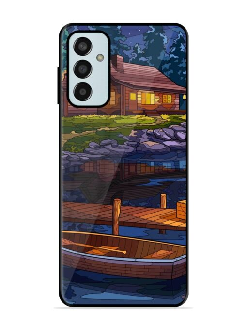 Village Night Scene Glossy Metal Phone Cover for Samsung Galaxy F13