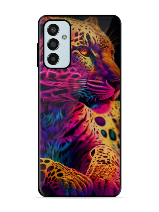 Leopard Art Glossy Metal Phone Cover for Samsung Galaxy F13