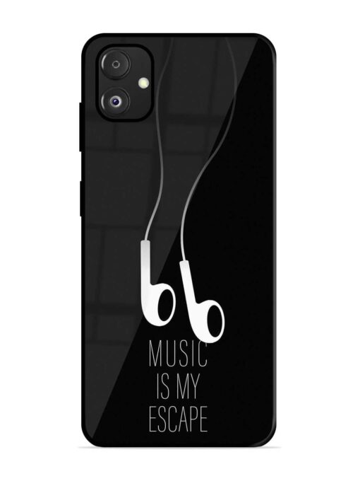 Music Is My Escape Glossy Metal Phone Cover for Samsung Galaxy F14 (5G) Zapvi