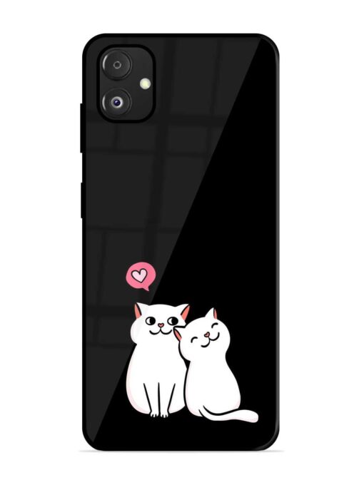 Cat Love Glossy Metal Phone Cover for Samsung Galaxy F14 (5G)