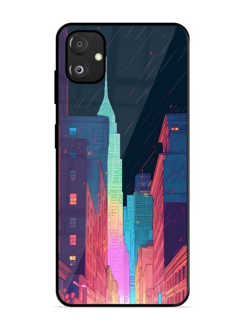 Minimal City Art Glossy Metal Phone Cover for Samsung Galaxy F14 (5G)