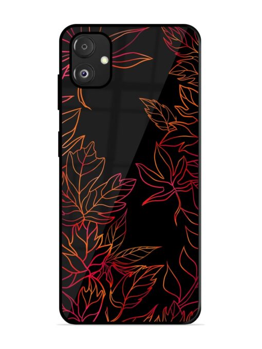 Red Floral Pattern Glossy Metal Phone Cover for Samsung Galaxy F14 (5G) Zapvi