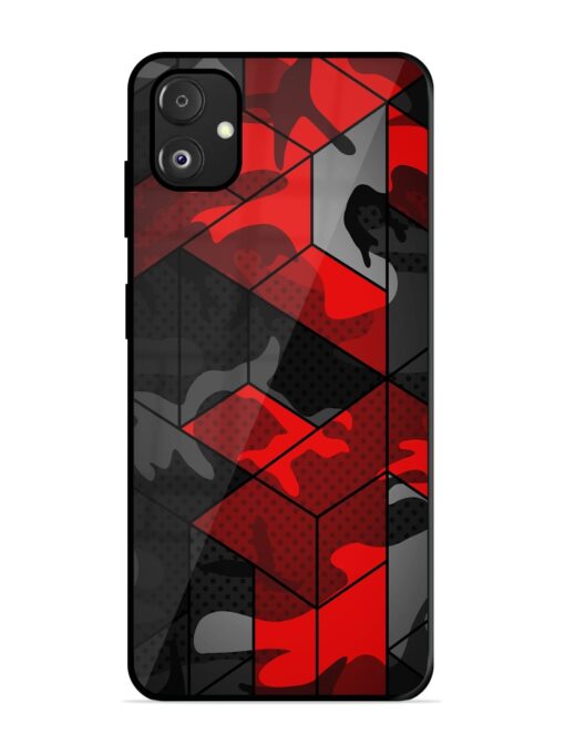 Royal Red Camouflage Pattern Glossy Metal Phone Cover for Samsung Galaxy F14 (5G) Zapvi