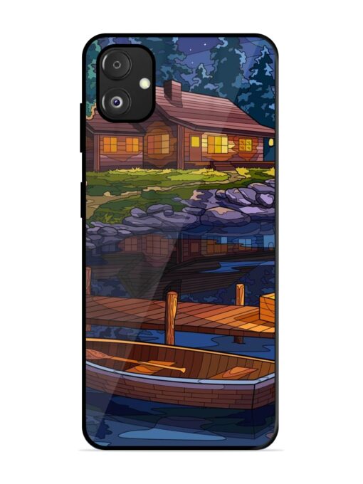 Village Night Scene Glossy Metal Phone Cover for Samsung Galaxy F14 (5G)