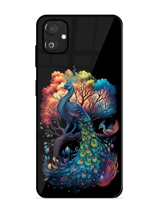 Peacock Tree Art Glossy Metal Phone Cover for Samsung Galaxy F14 (5G)