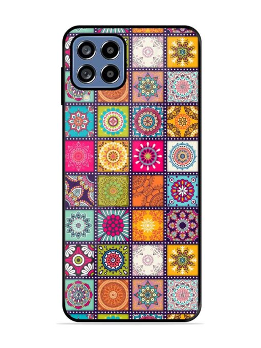 Seamless Pattern Vintage Glossy Metal Phone Cover for Samsung Galaxy F22