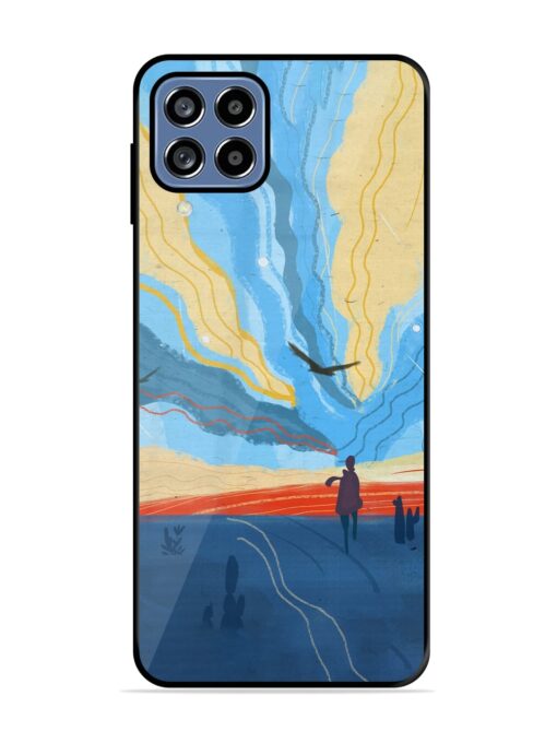 Minimal Abstract Landscape Glossy Metal Phone Cover for Samsung Galaxy F22