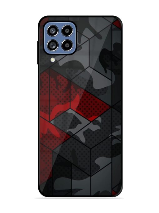 Red And Grey Pattern Glossy Metal Phone Cover for Samsung Galaxy F22