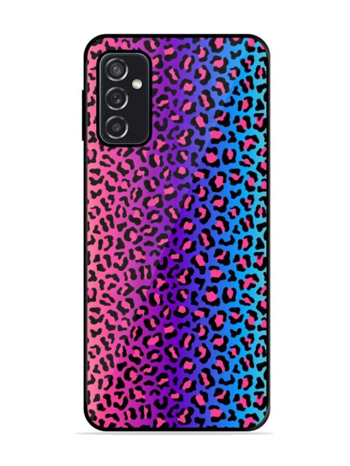 Colorful Leopard Seamless Glossy Metal Phone Cover for Samsung Galaxy F23 (5G)