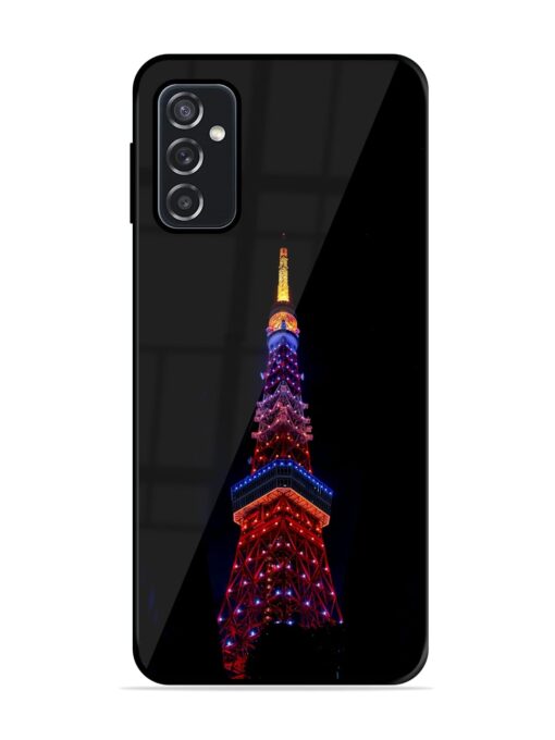 Eiffel Tower Night View Glossy Metal Phone Cover for Samsung Galaxy F23 (5G)