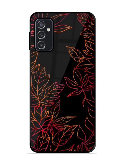 Red Floral Pattern Glossy Metal Phone Cover for Samsung Galaxy F23 (5G)