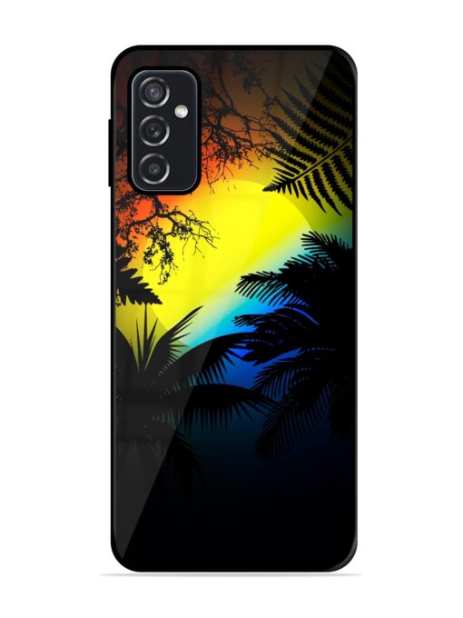 Colorful Sunset With Palm Trees Glossy Metal Phone Cover for Samsung Galaxy F23 (5G)