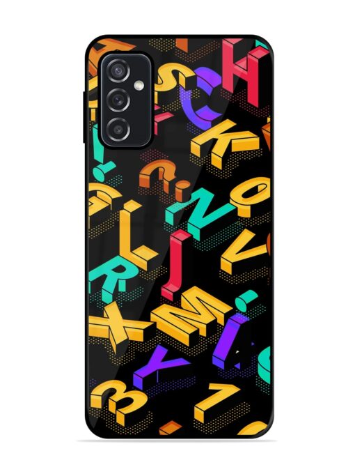 Seamless Pattern With Letters Glossy Metal Phone Cover for Samsung Galaxy F23 (5G)