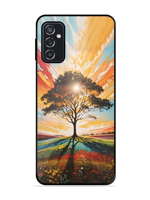 Abstract Tree Colorful Art Glossy Metal Phone Cover for Samsung Galaxy F23 (5G)