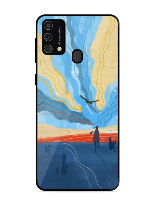 Minimal Abstract Landscape Glossy Metal Phone Cover for Samsung Galaxy F41