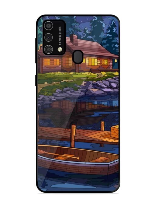 Village Night Scene Glossy Metal Phone Cover for Samsung Galaxy F41