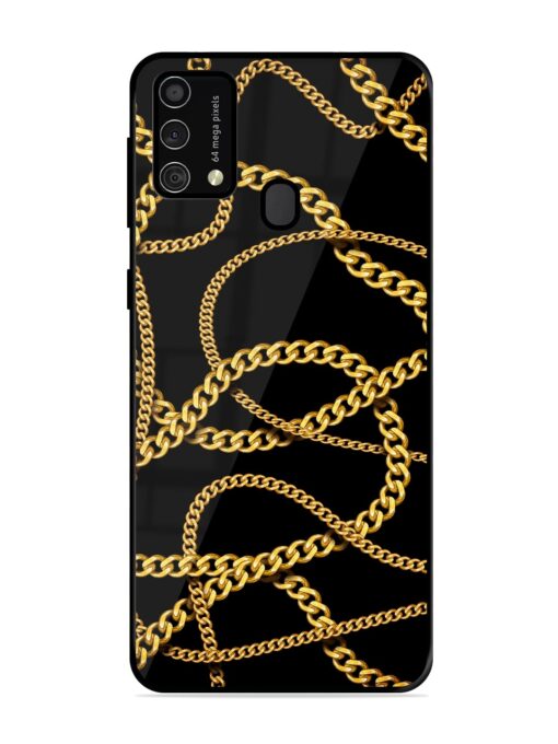 Decorative Golde Chain Glossy Metal Phone Cover for Samsung Galaxy F41 Zapvi