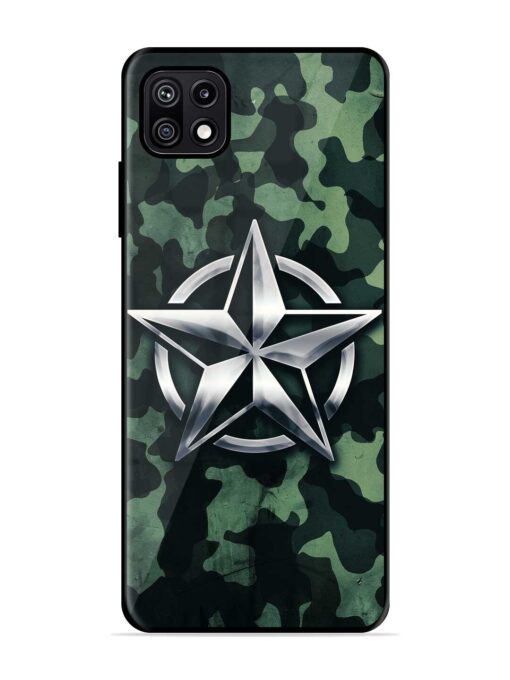 Indian Army Star Design Glossy Metal Phone Cover for Samsung Galaxy F42 (5G) Zapvi