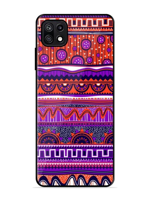 Ethnic Seamless Pattern Glossy Metal TPU Phone Cover for Samsung Galaxy F42 (5G) Zapvi