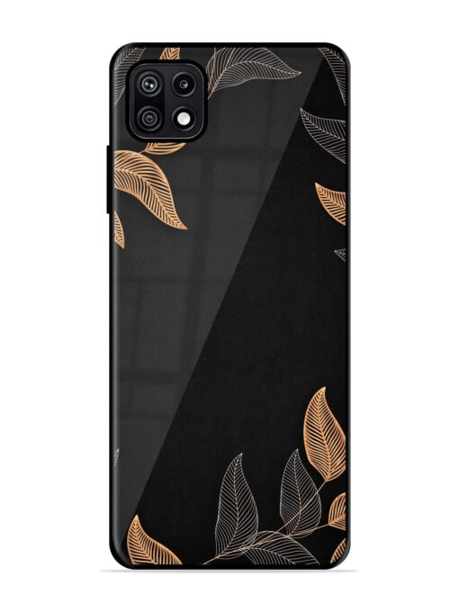 Foliage Art Glossy Metal Phone Cover for Samsung Galaxy F42 (5G)