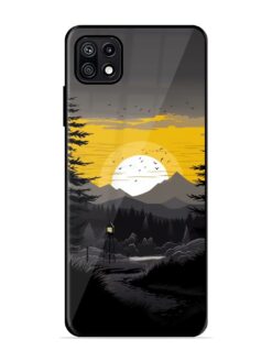 Sunset Vector Glossy Metal Phone Cover for Samsung Galaxy F42 (5G)