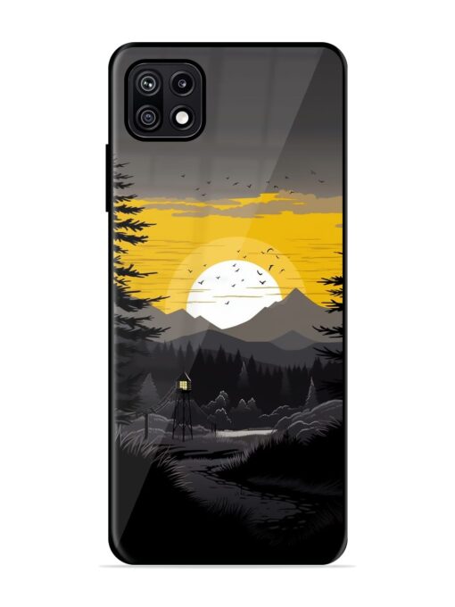 Sunset Vector Glossy Metal Phone Cover for Samsung Galaxy F42 (5G)