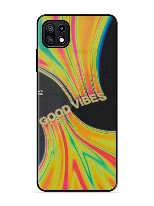 Good Vibes Glossy Metal Phone Cover for Samsung Galaxy F42 (5G) Zapvi