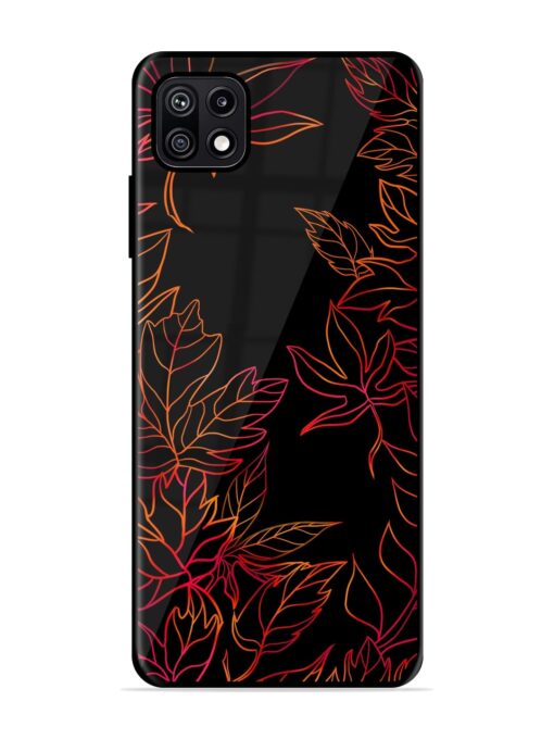 Red Floral Pattern Glossy Metal Phone Cover for Samsung Galaxy F42 (5G) Zapvi