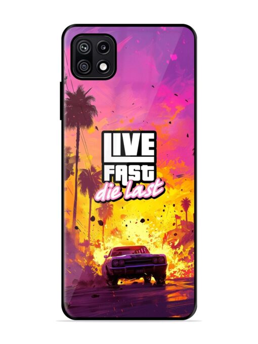 Live Fast Glossy Metal Phone Cover for Samsung Galaxy F42 (5G)